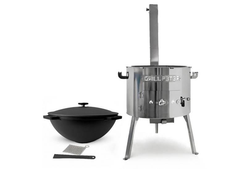 Grillpeter Holzkohlegrill Utschak Timur Ø45 cm Edelstahl Kazan 20L aus Gusseisen Zubehör Grillpeter Holzkohlegrill Utschak Timur Ø45 cm Edelstahl Kazan 20L aus Gusseisen Zubehör von Grillpeter