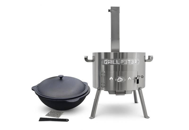 Grillpeter Holzkohlegrill Utschak Timur Ø50 cm Edelstahl mit Kazan 22L und Zubehör Grillpeter Holzkohlegrill Utschak Timur Ø50 cm Edelstahl mit Kazan 22L und Zubehör von Grillpeter