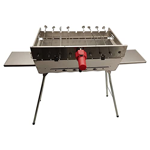 Grillpeter Mangal Edelstahl 2 mm Schaschlickgrill Set mit Spießdreher und Spieße von Grillpeter