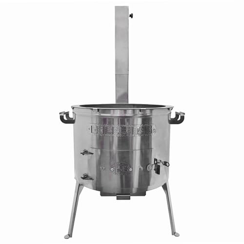 Grillpeter Utschak Timur Edelstahl 1,5 mm mit Abzugsrohr Feuerofen D 40cm für Kazan 10-16 Liter von Grillpeter