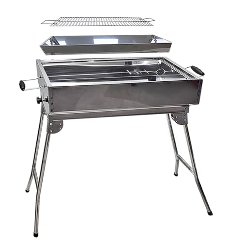 Mangal Schaschlik Kairat Grill Edelstahl rostfrei Grill mit Grillrost von Grillpeter