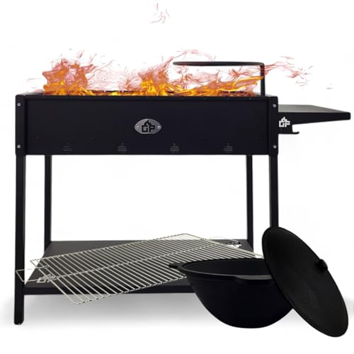 Mangal Set Batyr 80 Schaschlikgrill 80cm mit Grillrost Kasan 8L von Grillpeter