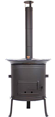 GRILLPLANET Gulaschkessel Gulaschkanone mit 30 Liter Gulaschkessel emailliert von GRILLPLANET