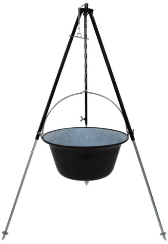 GRILLPLANET Set 22 Liter Gulaschkessel mit Dreibein 130 cm (22 Liter Gulaschtopf Feuertopf Kesselgulasch Topf Feuerkessel Glühweinkessel Suppentopf Kessel emailliert) GRILLPLANET Set 22 Liter Gulaschkessel mit Dreibein 130 cm (22 Liter Gulaschtopf Feuertopf Kesselgulasch Topf Feuerkessel Glühweinkessel Suppentopf Kessel emailliert) von GRILLPLANET