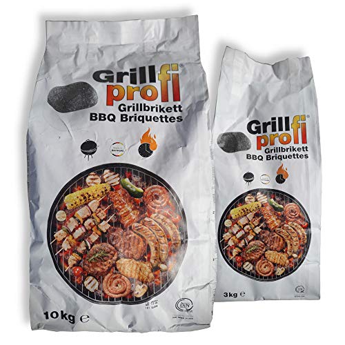 Grillprofi Premium Grillbriketts 29kg für Grillprofis Grillkohle Grill Brikett Kohle Holz Holzkohle für Kugel- & Holzkohlegrill bis 3,5 Stunden Grilldauer | 100% Made in Germany | Energie Kienbacher von Grillprofi