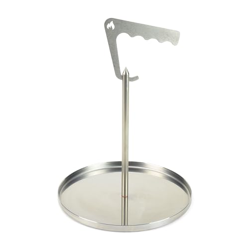 Edelstahl Spießturm mit Wanne - für Grill Smoker und Backofen von Grillrost.com Das Original