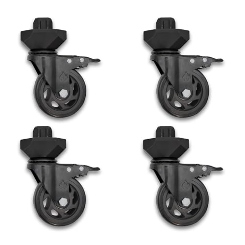 Grillrost.com Das Original Premium Ersatz-Rollen Set - Die Wahren Heavy Duty Rollen inkl massivem Anschraubklotz von Grillrost.com Das Original