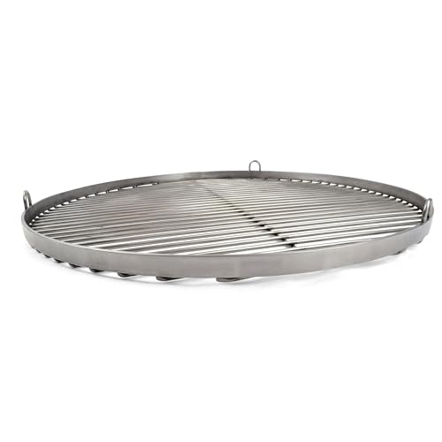 Grillrost RUND - 80cm aus Edelstahl - Handwerksprodukt - Made in Germany mit 3 Aufhängeösen von Grillrost.com Das Original