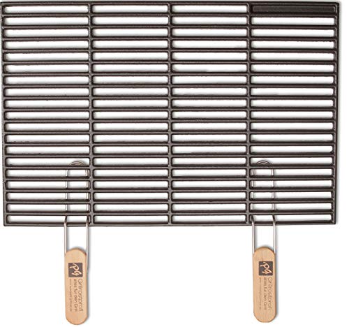 GRILLROSTPROFI Gusseisen-Grillrost 60 x 40 cm mit abnehmbaren Handgriffen von GRILLROSTPROFI