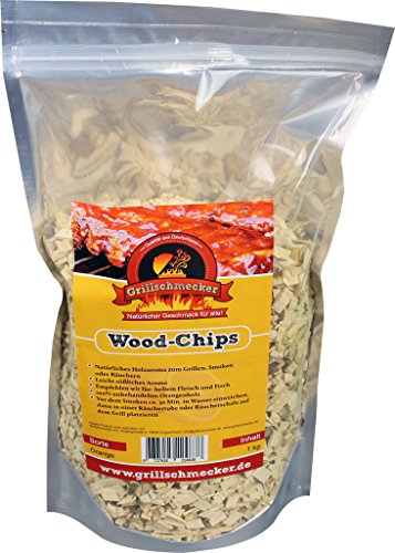 Grillschmecker Wood Chips 1 kg Orangenholz - Natürliches Holzaroma zum Grillen, Smoken & Räuchern - von Grillschmecker