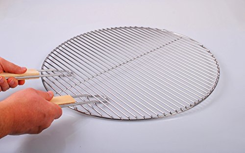 50cm Grill mit 2 Griffe, rund Edelstahl, Kugelgrill, 4mm Stäbe Grillrost V2A für Feuerschalen Grillschalen Rundgrill von Grilltante