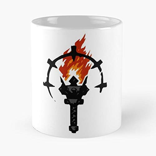 GrimDC Crazy Dungeon Torch Darkest Dark Stress Fire Creepy Kaffeetasse mit Milch, 325 ml von GrimDC