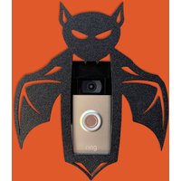 Masque-A-Ring Halloween Fledermaus Dekorative Faceplate Für Ring Video Doorbell | Snap-On Accessoire Quick Fit Schwarz von GrindMonkey