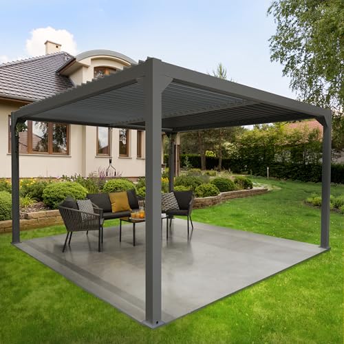Grindi - Garten Pavillon Terrassendach mit aufklappbarem Dach - Kea VI 4x4m - Pavillon 4x4 wasserdicht stabil Winterfest - Gartenpavillon - Terrassendach - Gazebo - Anbau pavillon - Pergola Metall Grindi - Garten Pavillon Terrassendach mit aufklappbarem Dach - Kea VI 4x4m - Pavillon 4x4 wasserdicht stabil Winterfest - Gartenpavillon - Terrassendach - Gazebo - Anbau pavillon - Pergola Metall von Grindi