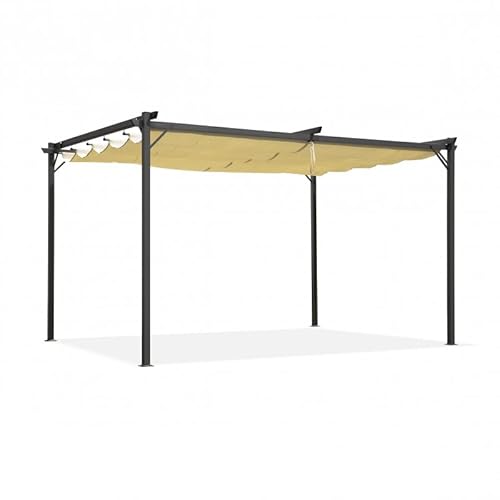 Grindi - Garten Pergola Pavillon mit einstellbarem Stoffdach - Irda I 2,9x2,9m - wasserdichtes & stabiles Sonnenschutz für Terrasse und Freistehender, Carport-Pavillon, Grillpavillon, Markise von Grindi