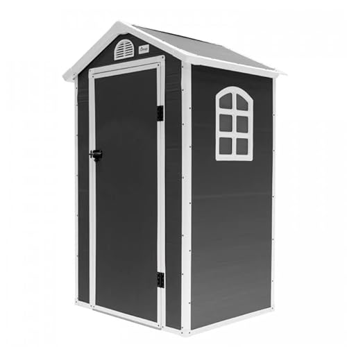 Grindi - Gartenhaus Kunststoff - Gerätehaus Bellis I 134x104x204 Gartenhütte - Geräteschuppen - Mülltonnenbox Fahrradgarage -Shelter - Gartengerätehaus - Gartenschrank - Gartenbox Wasserdicht von Grindi