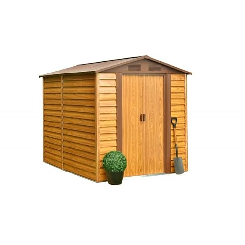 Grindi - Gartenhaus aus Metall, Wetterfest für Rad- & Gartengeräte, Geräteschuppen Mülltonnenbox Fahrradgarage Gartenhaus Gartenschrank - 4,6 m2, 195x236x209 - Arbor II von Grindi