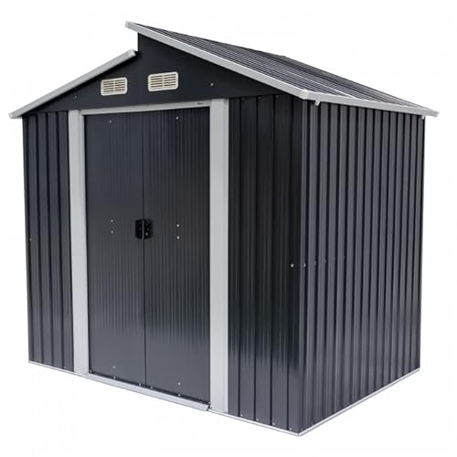 Grindi - Gerätehaus - Gartenhaus Metall - Ulmus II 7 m2-260x278x234 Geräteschuppen - Fahrradgarage -Gartenschrank - Gartenhütte - Schiebetür - Shelter - Gartengerätehaus von Grindi