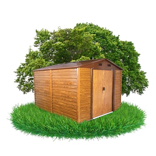 Grindi - Gerätehaus Metall Arbor V - Gartenhütte - Gartenhaus - Geräteschuppen 366x321x220 cm Schiebetür - Garten Schrank - Fahrradgarage - Shelter - Gartengerätehaus - Tiny House - von Grindi