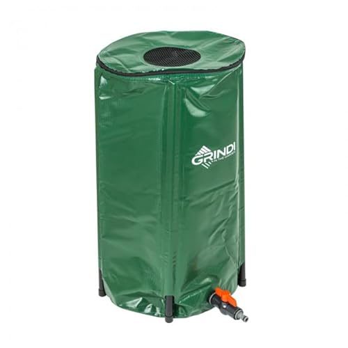 Grindi - Regentonne Faltbar, Rund - 100L, 60x70 cm - klappbar Regenwassertank Regenwasserfass Wasserspeicher für Gartenbewässerung, mit Überlaufschutz, Hahn, Wassereinlassgitter von Grindi