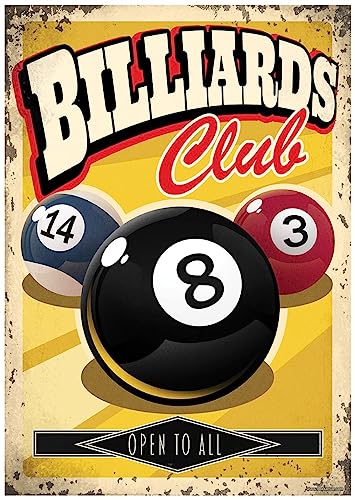 Billard Club Open to All Mini-Poster von Grindstore
