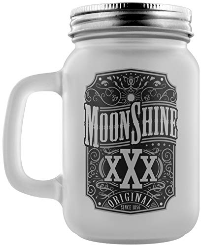 Einmachglas Moonshine Mattiertes Trinkglas von Grindstore