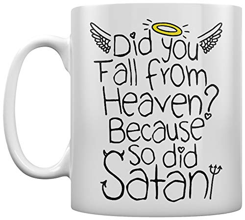 Grindstore Kaffeebecher Did You Fall From Heaven? Because So Did Satan weiß von Grindstore