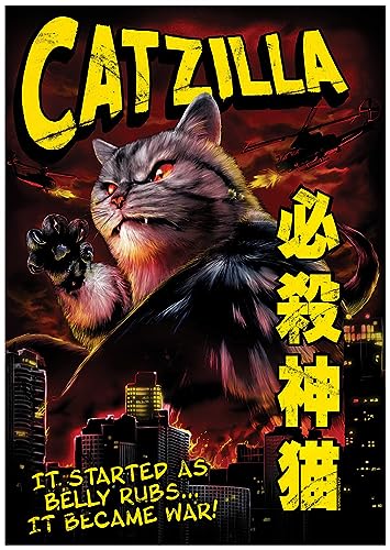 Grindstore Laminiertes Catzilla-Mini-Poster von Grindstore