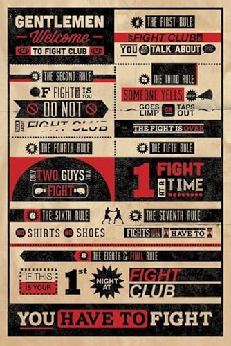 Grindstore Laminiertes Maxi-Poster "The First Rule of Fight" von Grindstore