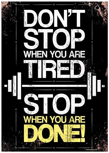Laminiertes Mini-Poster "Don't Stop When You Are Tired" Laminiertes Mini-Poster "Don't Stop When You Are Tired" von Grindstore