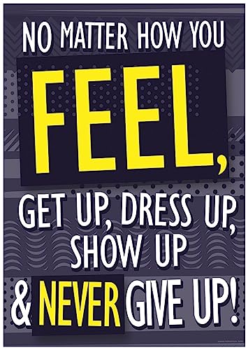 Grindstore Laminiertes Mini-Poster "Get Up, Dress Up, Show Up & Never Give Up" von Grindstore