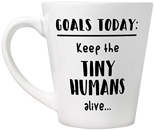 Grindstore Latte-Becher Keep The Tiny Humans Alive Muttertag weiß von Grindstore