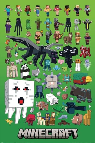 Grindstore Minecraft (Character Montage) Maxi-Poster, laminiert von Grindstore
