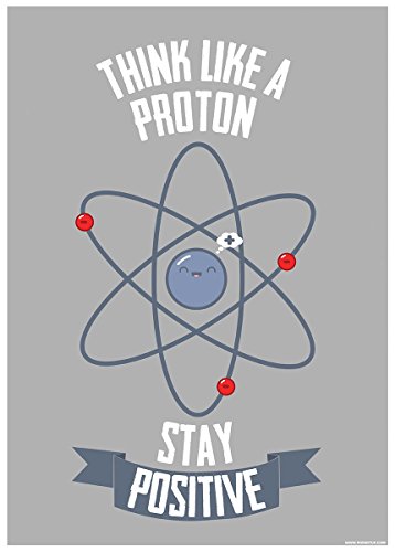 Grindstore Mini Poster Think Like A Proton, Stay Positive 32 x 44 cm von Grindstore