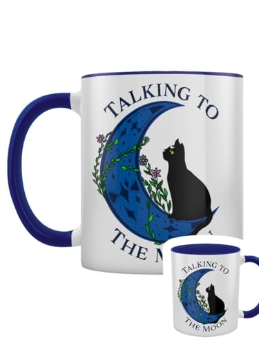 Grindstore Talking to The Moon Tasse mit blauem Innenfutter, zweifarbig von Grindstore