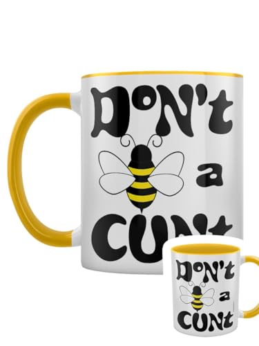 Grindstore Tasse mit Aufschrift "Don't Bee A Cunt", zweifarbig, Gelb von Grindstore