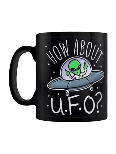 Grindstore Tasse mit Aufschrift "How About U.F.O Alien", Schwarz von Grindstore