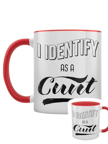 Grindstore Tasse mit Aufschrift "I Identify As A C*nt", zweifarbig, Rot von Grindstore