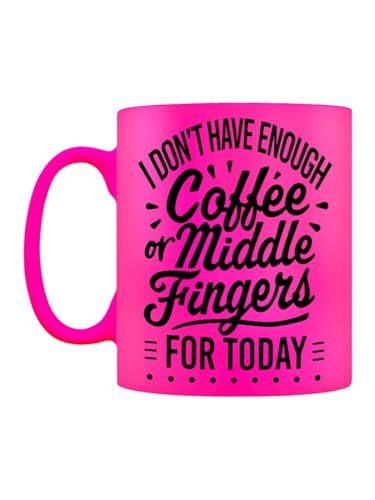 Grindstore Tasse mit Aufschrift "Not Enough Coffee or Middle Fingers", Pink Neon Grindstore Tasse mit Aufschrift "Not Enough Coffee or Middle Fingers", Pink Neon von Grindstore