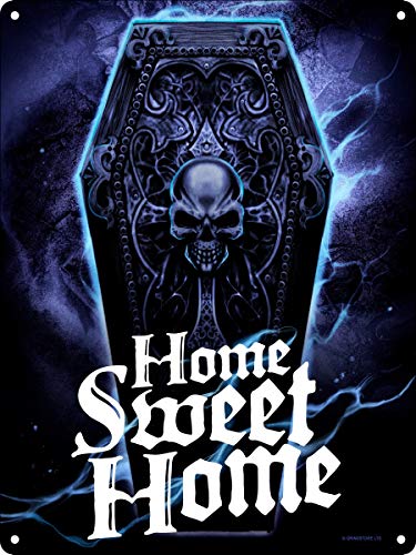 Home Sweet Home Gothic Mini Blechschild Schwarz 20x15cm von Grindstore