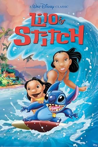 Laminiertes Lilo & Stitch (Wave Surf) Maxi-Poster von Grindstore
