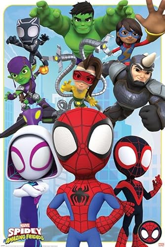 Laminiertes Maxi-Poster Spidey und seine erstaunlichen Freunde (Goodies and Baddies) von Grindstore