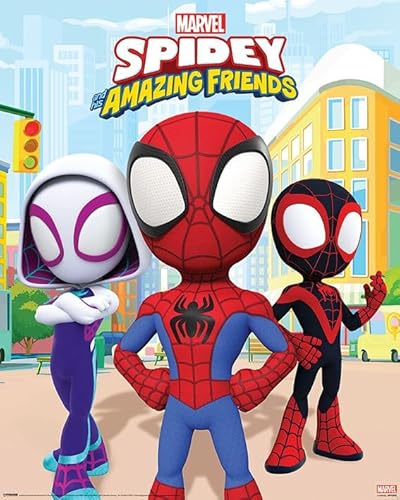 Laminiertes Mini-Poster "Spidey and His Amazing Friends" (Power of 3) von Grindstore