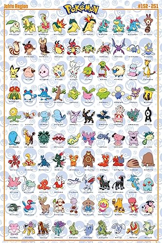 Laminiertes Pokemon Johto Pokemon Maxi Poster von Grindstore