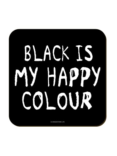is My Happy Colour Untersetzer Schwarz 9.2x9.2cm von Grindstore
