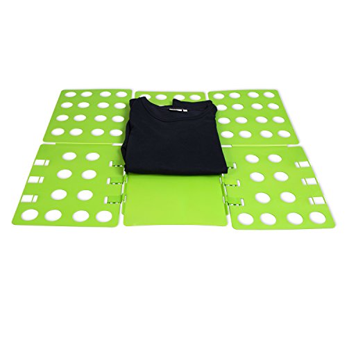 Grinscard Faltbrett Set für Erwachsenen- und Kinderkleidung - 2 Teile - Klappbare Wäschefalter für Hemden T-Shirts Jacken Hosen von Grinscard
