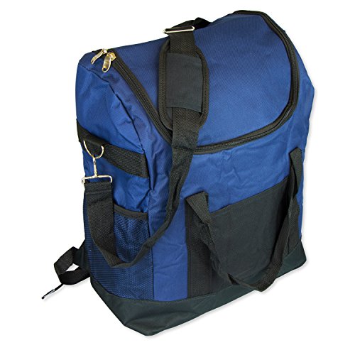 Grinscard Picknick Rucksack inklusive Kühlfach - Blau, Volumen 25 Liter - Camping Kühlrucksack mit Tragegurt und 3 Außentaschen von Grinscard