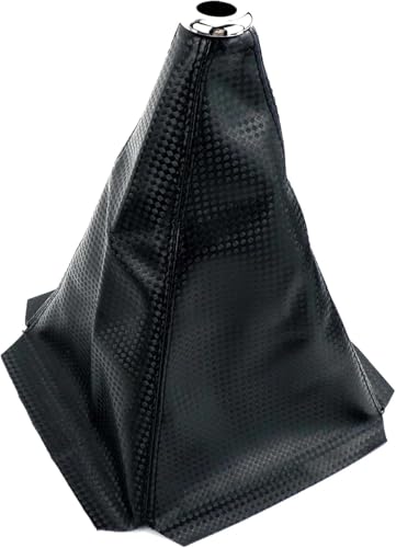 Griozzyi Auto-Schaltknauf Stick Auto Shifter Universal Schaltknauf Shift Carbon Fiber Gamasche Schwarz Rot Stick Shift Kopf(Schwarz) von Griozzyi