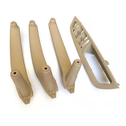 Griozzyi Türgriffabdeckung Für BMW X5 X6 E70 E71 E72 2007-2013 Innentür-Armlehne rechts, Leder-Zuggriff, komplettes Set(RHD Beige 4pcs) von Griozzyi