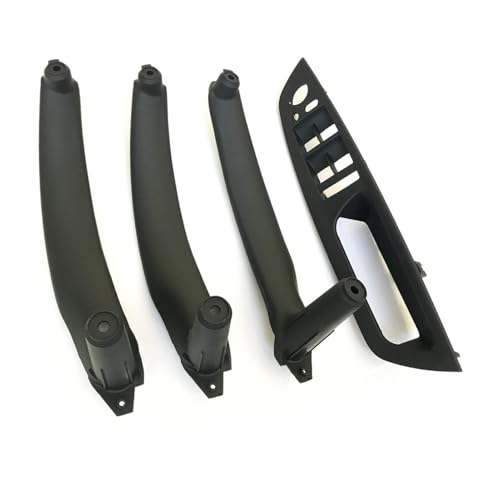 Griozzyi Türgriffabdeckung Für BMW X5 X6 E70 E71 E72 2007-2013 Innentür-Armlehne rechts, Leder-Zuggriff, komplettes Set(RHD Black 4pcs) von Griozzyi